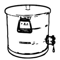 Tanks and buckets with valve