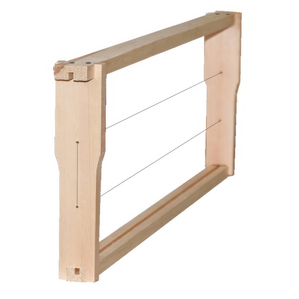 Langstroth frame 2/3 - 159 - Hoffman, hammered, wire tightened, with groove - 1 pc