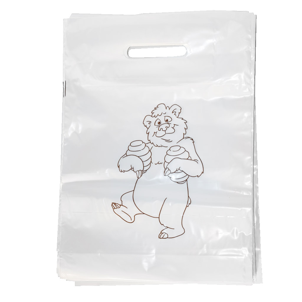Plastic bags with bear 30×35 cm - 50 pcs