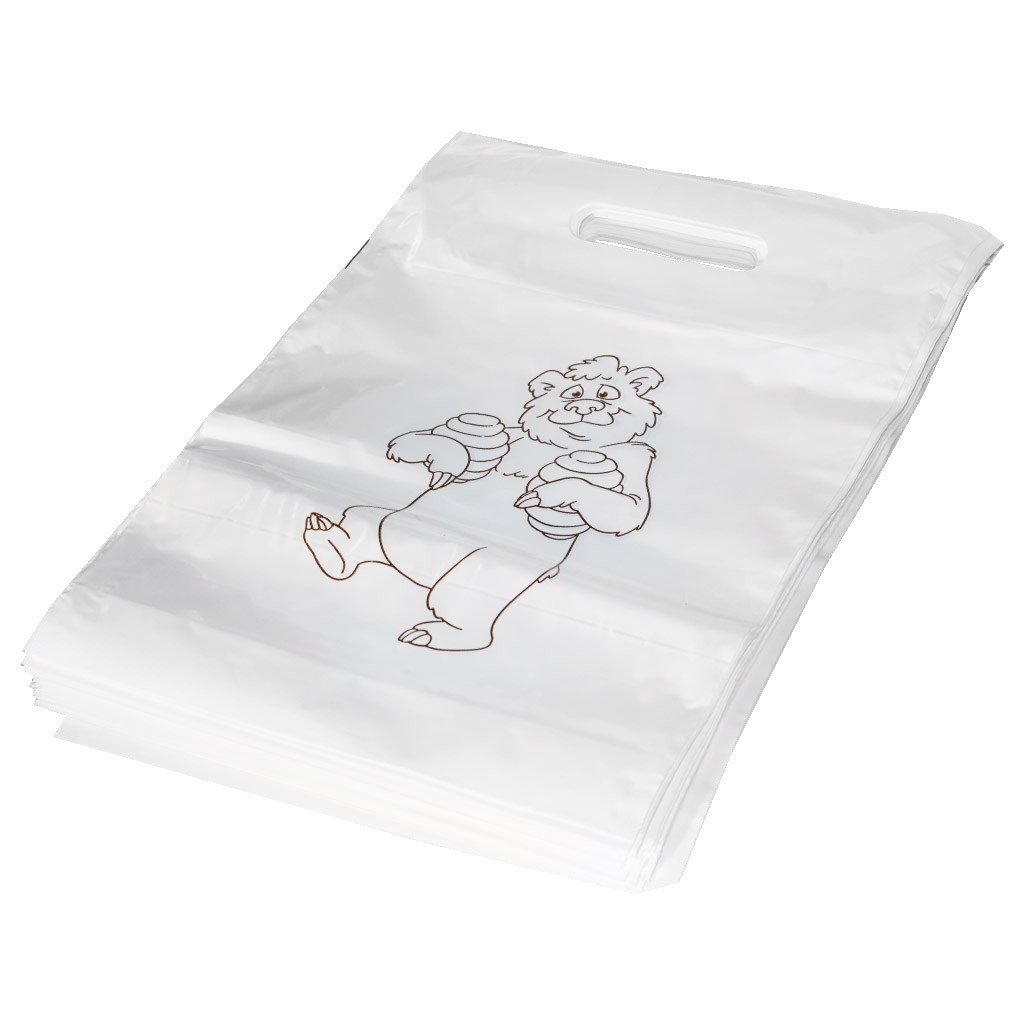 Plastic bags with bear 30×35 cm - 50 pcs