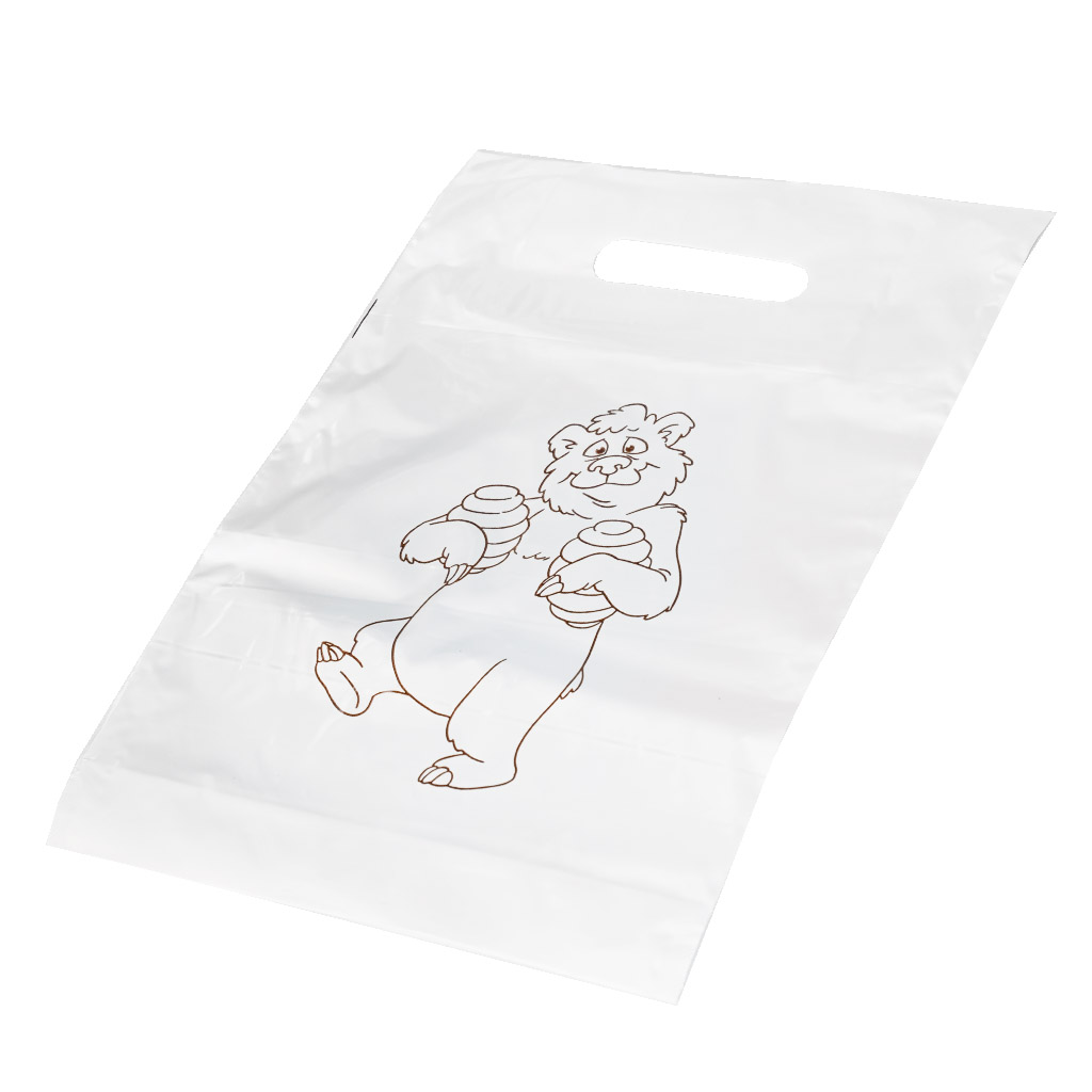 Plastic bags with bear 30×35 cm - 50 pcs