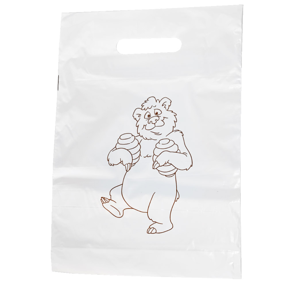 Plastic bags with bear 30×35 cm - 50 pcs