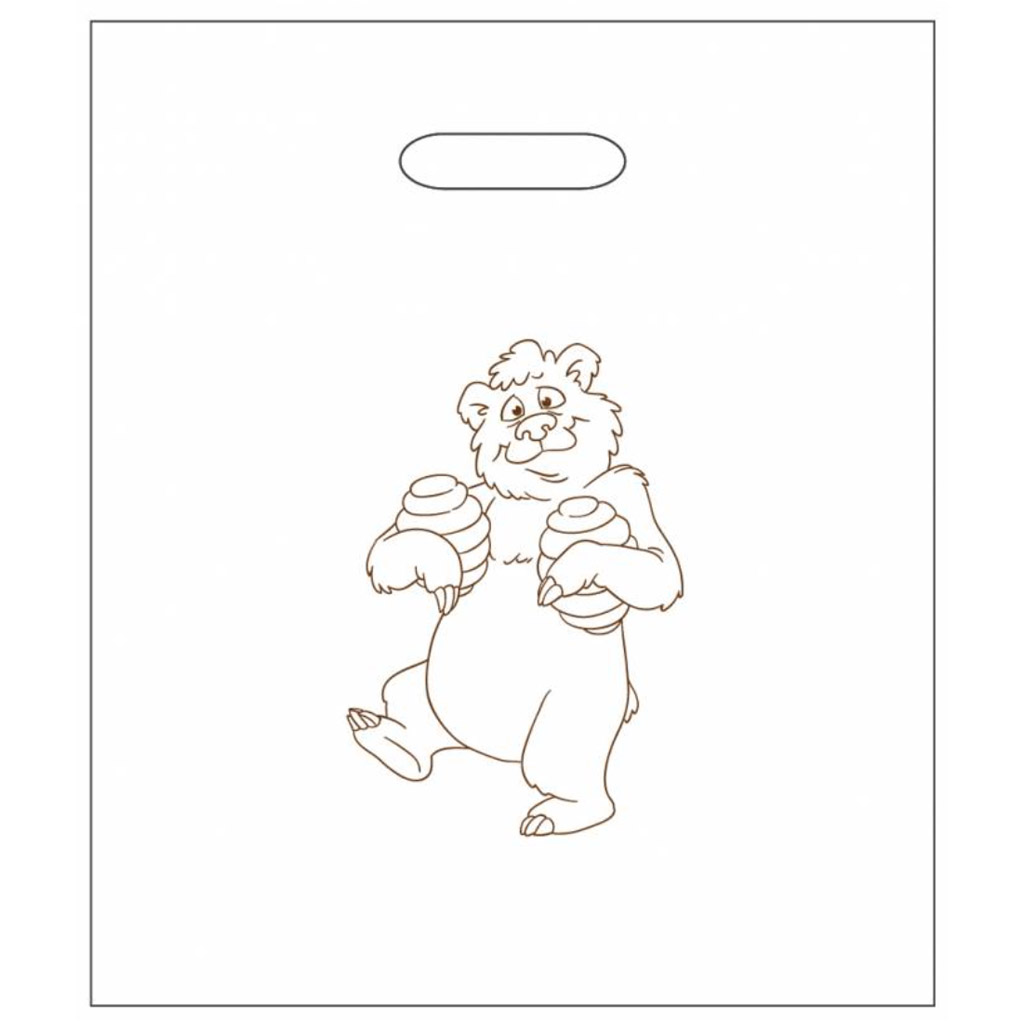 Plastic bags with bear 30×35 cm - 50 pcs