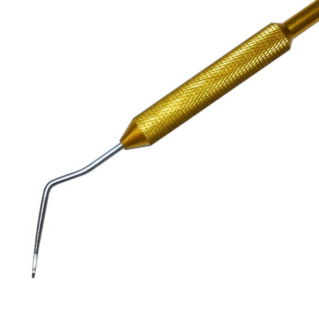 Professional stainless steel grafting tool for queen larvae - yellow