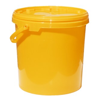 Plastic honey container 14 kg yellow