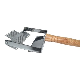 Double stainless steel uncapping fork 23n with guiding blade