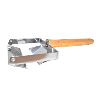 Stainless steel uncapping fork with guiding blade 26n