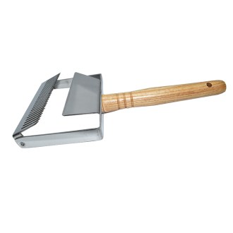 Stainless steel uncapping fork with guiding blade 26n
