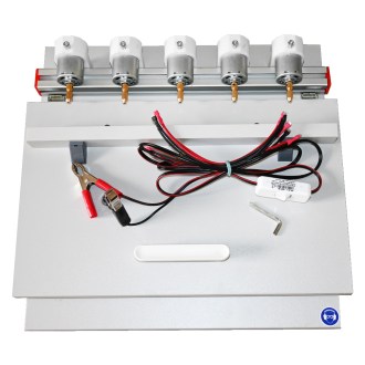 Frame drilling device with five drills