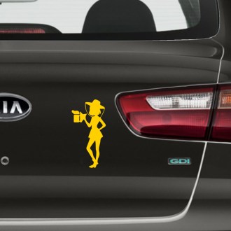 Sticker Beekeeper lady - yellow