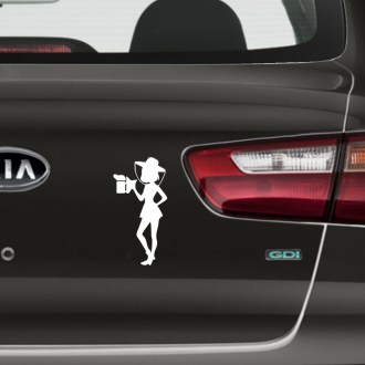 Sticker Beekeeper lady - white