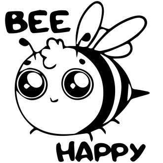 Sticker Bee happy - black
