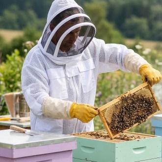 Professional Beekeeper Jacket with Veil Size: S-XXL