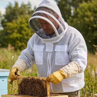 Professional Beekeeper Jacket with Veil Size: S-XXL
