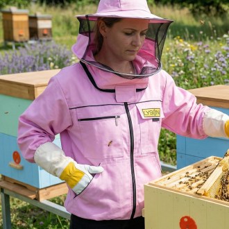 Beekeeping jacket with hat - purple - Lysoň, size: S-XXL