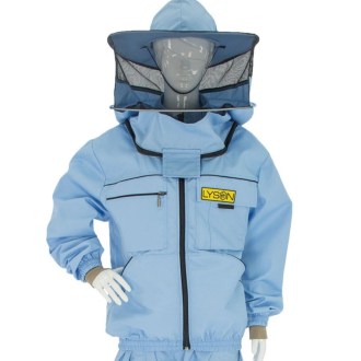 Beekeeping jacket with hat - blue - Lysoň, size: S-XXL