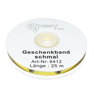 Yellow gift ribbon 10 mm