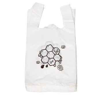 Plastic bags with handles - honeycomb pattern - 22 x 38 cm - 200 pcs
