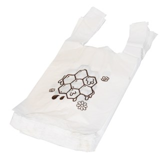 Plastic bags with handles - honeycomb pattern - 22 x 38 cm - 200 pcs