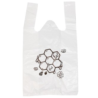 Plastic bags with handles - honeycomb pattern - 22 x 38 cm - 200 pcs