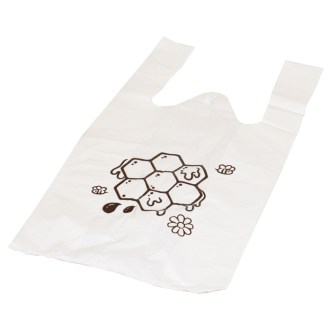 Plastic bags with handles - honeycomb pattern - 22 x 38 cm - 200 pcs