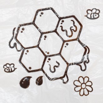 Plastic bags with handles - honeycomb pattern - 22 x 38 cm - 200 pcs