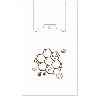 Plastic bags with handles - honeycomb pattern - 22 x 38 cm - 200 pcs