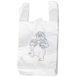 Plastic bags with handles - bear design - 22 x 38 cm - 200 pcs