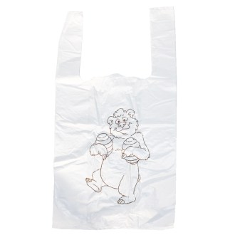 Plastic bags with handles - bear design - 22 x 38 cm - 200 pcs