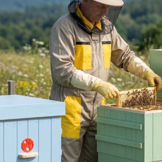 Beige bee suit with hat sizes: S-XXXL