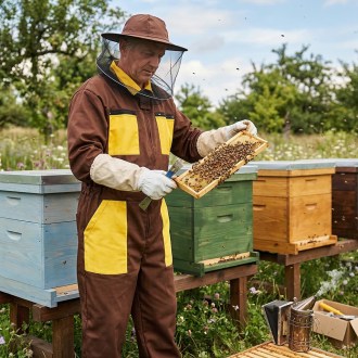 Brown bee suit with hat sizes: S - XXXL