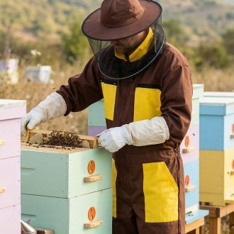 Brown bee suit with hat sizes: S - XXXL