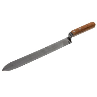 Wood handle uncapping knife - straight