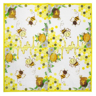 Paper napkins Bee with honey and comb - 20 pcs