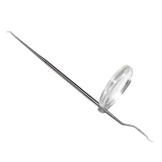 Stainless steel grafting tool with a magnifying glass