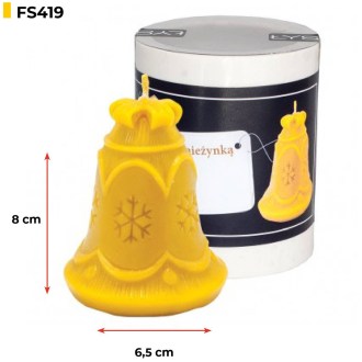 Silicone candle mold - bell with snowflake - 8 cm - FS419