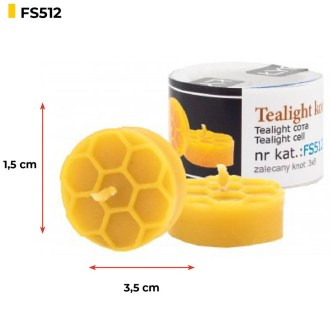 Silicone candle mold - tea light with honeycomb pattern - 1.5 cm - FS512