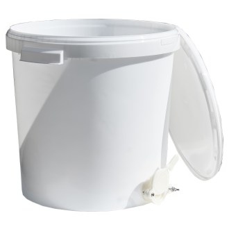 Honey extractor container 40 kg with valve - white