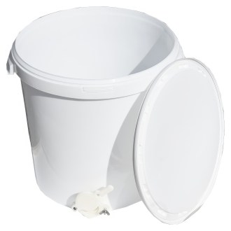 Honey extractor container 40 kg with valve - white
