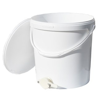 Honey Extraction Container 25 kg with Valve - White