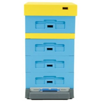Dadant Blatt hive ½ with high plastic Varroa bottom board, varnished 10 frames