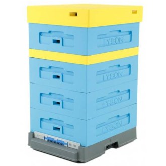 Dadant Blatt hive ½ with high plastic Varroa bottom board, varnished 10 frames