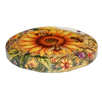 Twist-off lid for jar TO 82 - Painted Sunflower - HOJ4