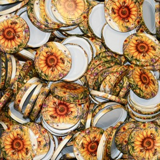 Twist-off lid for jar TO 82 - Painted Sunflower - HOJ4