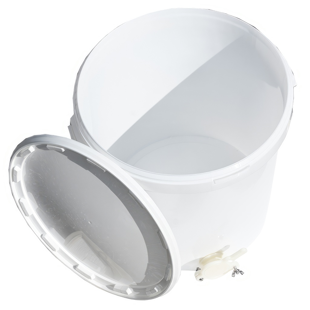 Honey extractor container 40 kg with valve - white