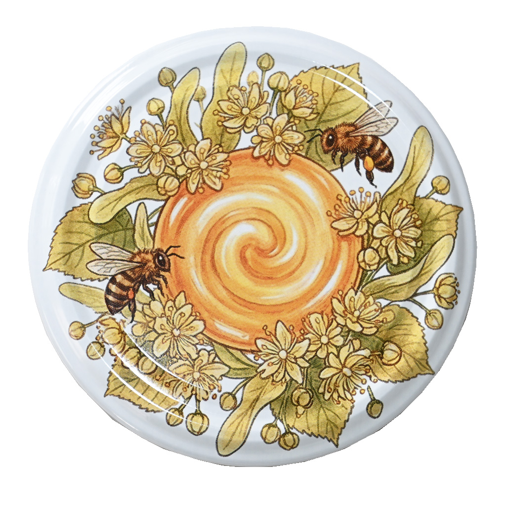Twist-off lid TO 82 - Bees, linden and honey - HOJ1