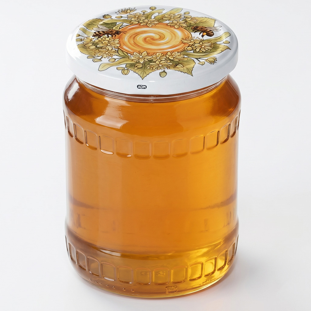 Twist-off lid TO 82 - Bees, linden and honey - HOJ1