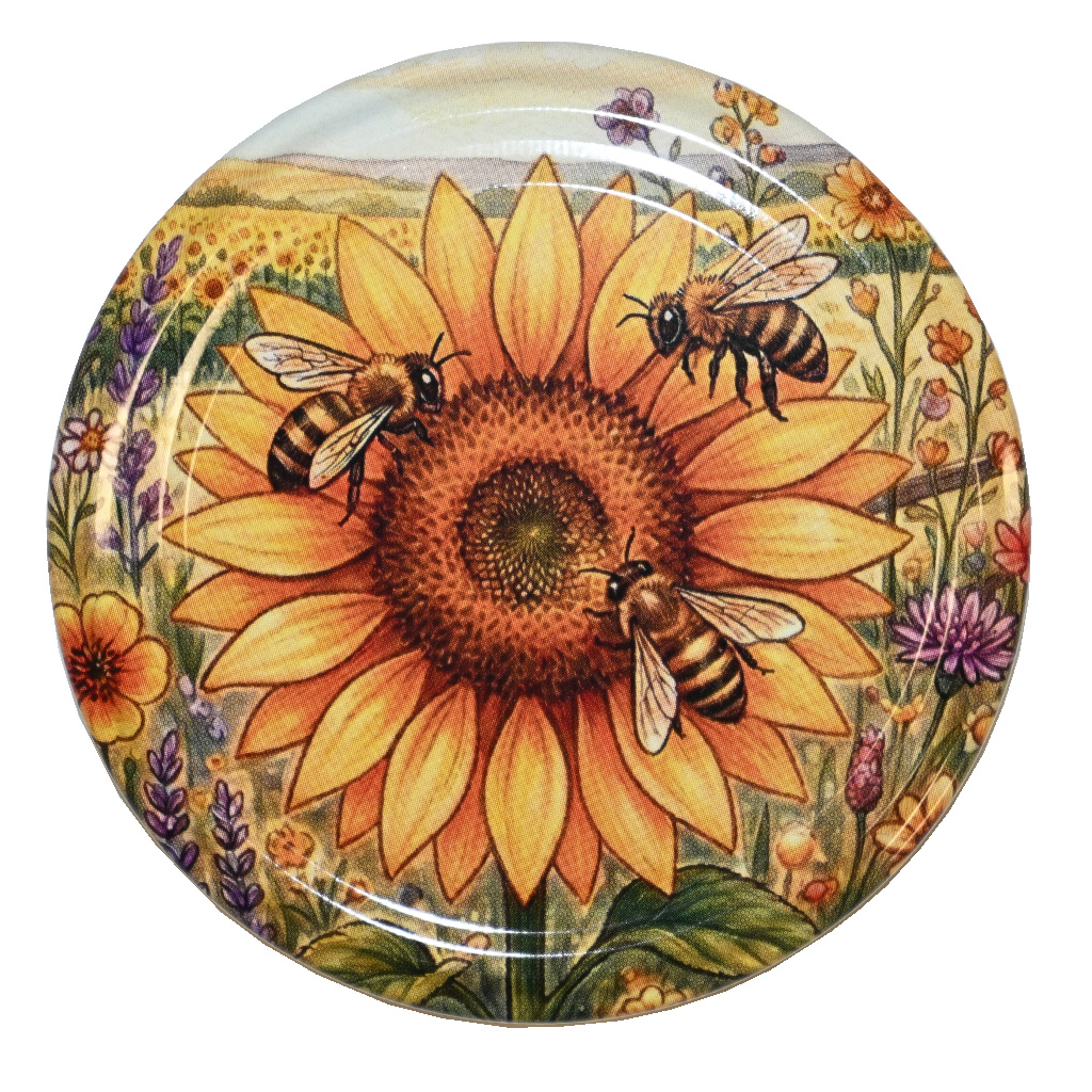 Twist-off lid for jar TO 82 - Painted Sunflower - HOJ4