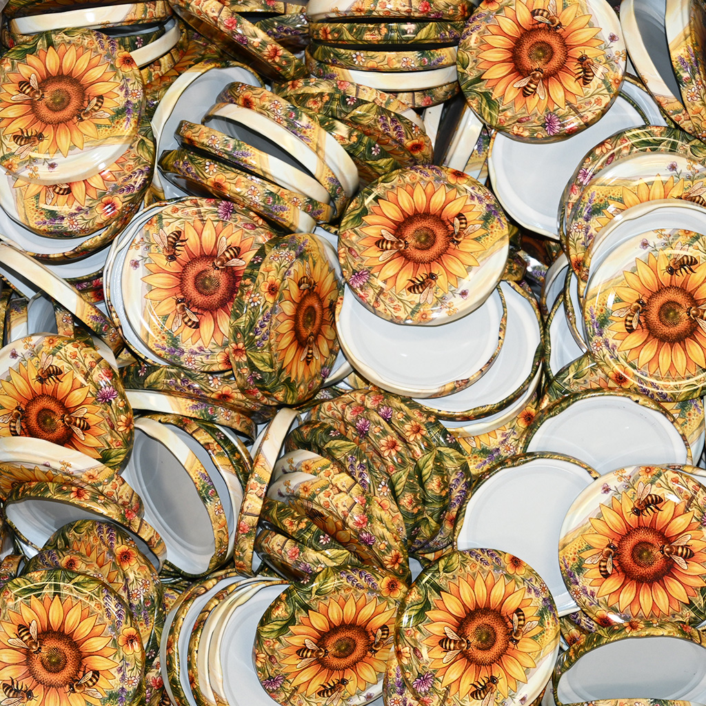 Twist-off lid for jar TO 82 - Painted Sunflower - HOJ4