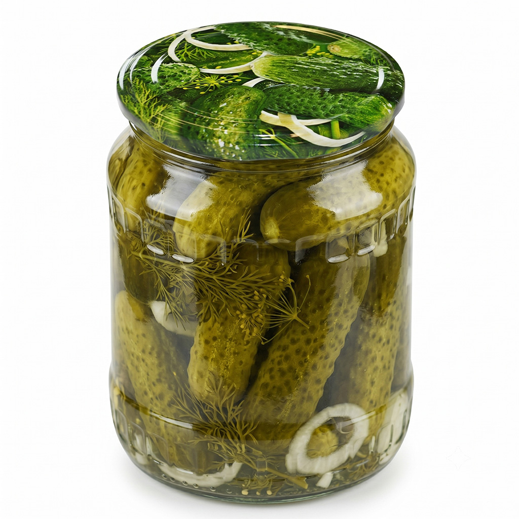 Twist-off canning lid for jar TO 82 - RTS - Cucumbers